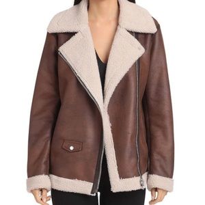 Brown Sherpa Moto jacket